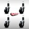 Service Caster 3.5'' SS Soft Rubber Wheel Swivel 1-5/8'' Expanding Stem Caster Set, 4PK SCC-SSEX20S3514-SRS-158-4 - alternate 3